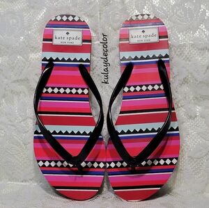 Kate Spade New York Striped Flip Flop Sandals Women’s Summer Shoes Size 9-10 L